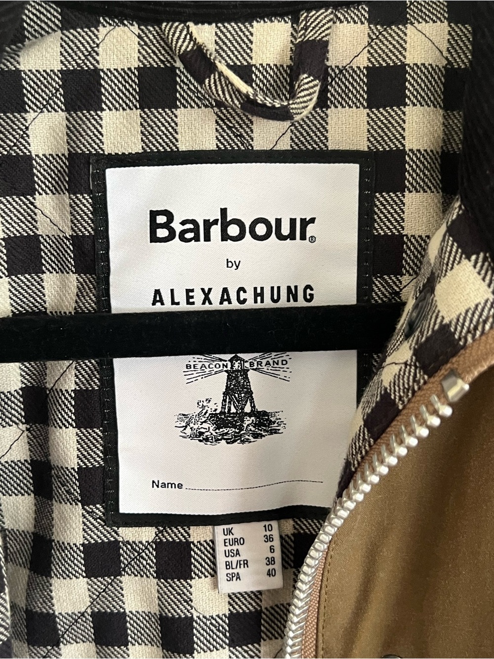 Barbour by ALEXACHUNG Tan Brown Edith Waxed Jacket US 6 - Picture 13 of 16